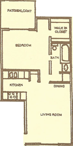 1 Bedroom / 1 Bath - 640 Sq. Ft.*