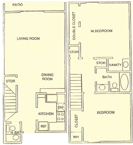 2Bedroom_1andHalf_Bath_Studio_1080SqFt